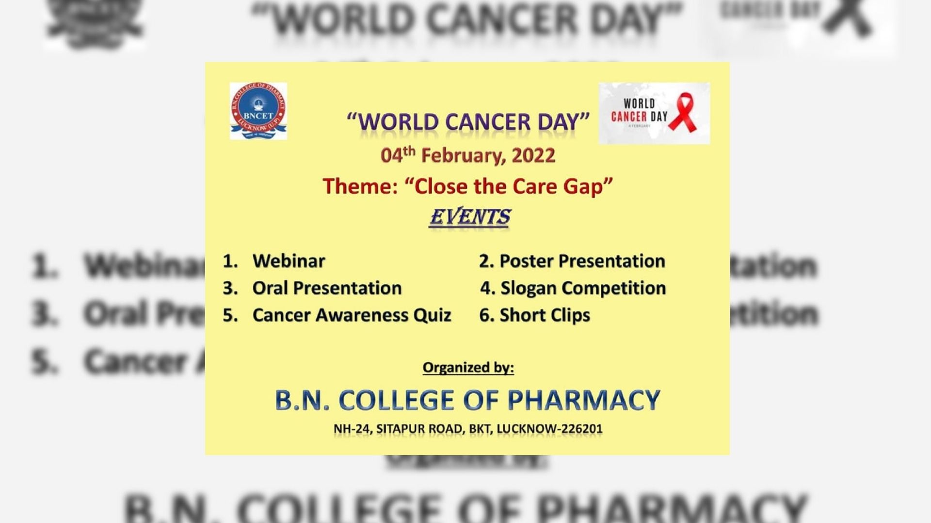 World Cancer Day Event in BNCP